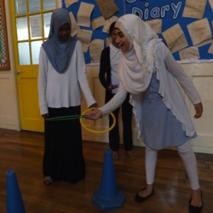 Spinney Hill pupils demonstrate one of the sponsored sports activities