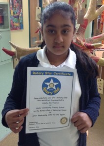 Valisha Ria Thukral with her certificate