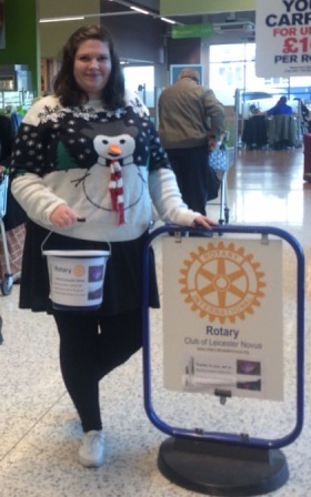 President Gemma Kiddy uses the Rotary sign for her ballet practice