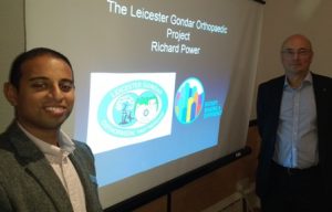 President-Elect Jason Chauhan with guest speaker Richard Power, President of the Rotary Club of Leicester