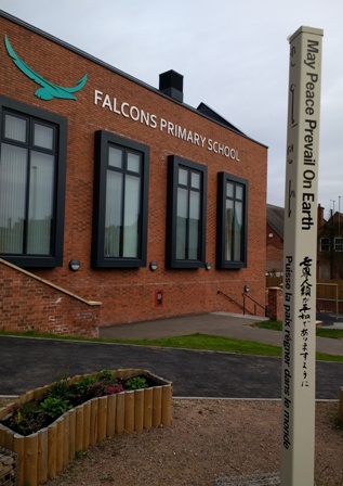 May Peace Prevail On Earth... the sign at Falcons Primary School