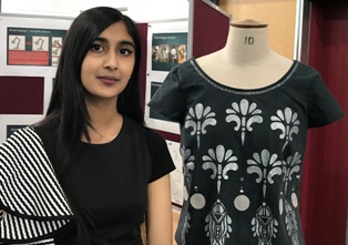 Rukhsar Kasmani with her textile design