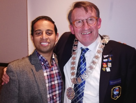 Rotarians in arms... President Jason Chauhan and District Governor Tim Tucker